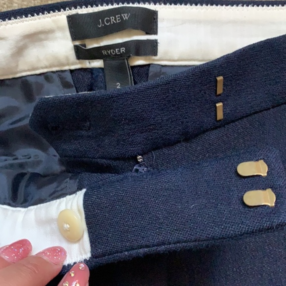 J. CREW Size 2 RYDER Navy Blue Slacks EUC - Picture 4 of 7